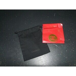 Chanel Black Drawstring Small Jewelry Dust Bag & Red Gold Tissue - 5.5" x 4.5"